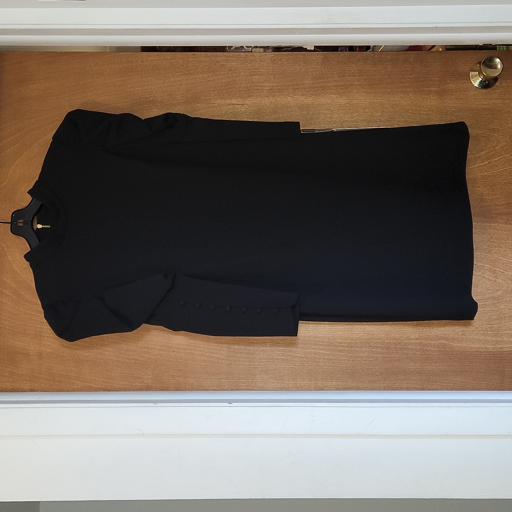 Calvin Klein mockneck black long sleeve button dress size 12